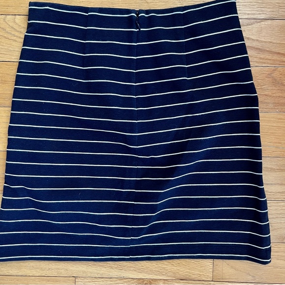 LOFT Navy & White Striped Mini Skirt - Picture 3 of 5